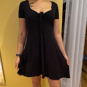 Harlow Tie Front Ribbed Shift Dress